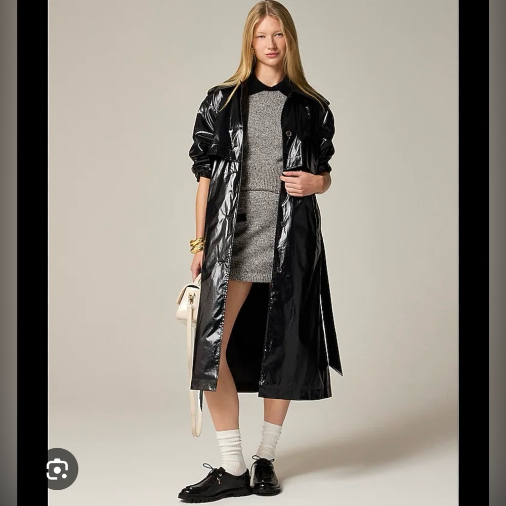 NWT J. Crew Shiny Trench coat
